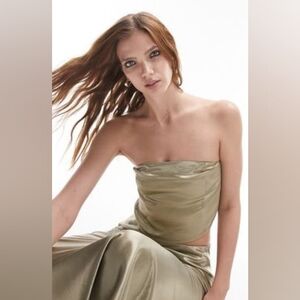 NWT TOPSHOP STRAPLESS SATIN BANDEAU TUBE TOP, SIZE US 6